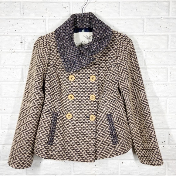Anthropologie Jackets & Blazers - Tabitha Ottawa Coat Wool blend double breasted button up wool neck